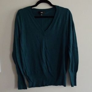 Mossimo Green V-Neck Sweater Large